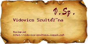 Vidovics Szultána névjegykártya